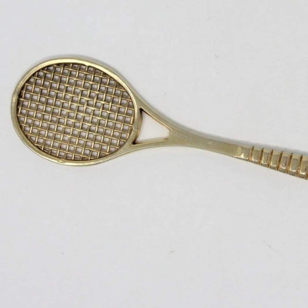 Letter Opener, Brass Plated Tennis Racket