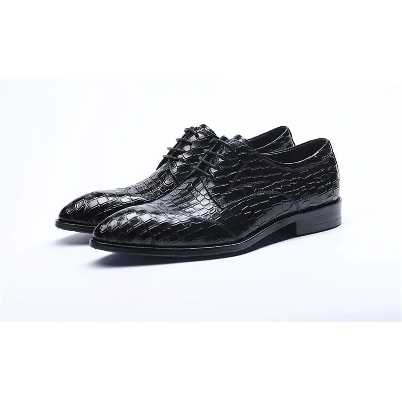 LuxePoint Exquisite CrocLeather Brogue Shoes