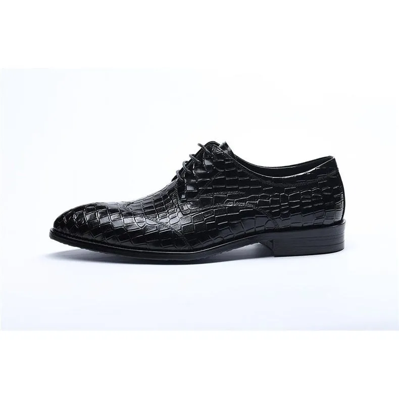 LuxePoint Exquisite CrocLeather Brogue Shoes