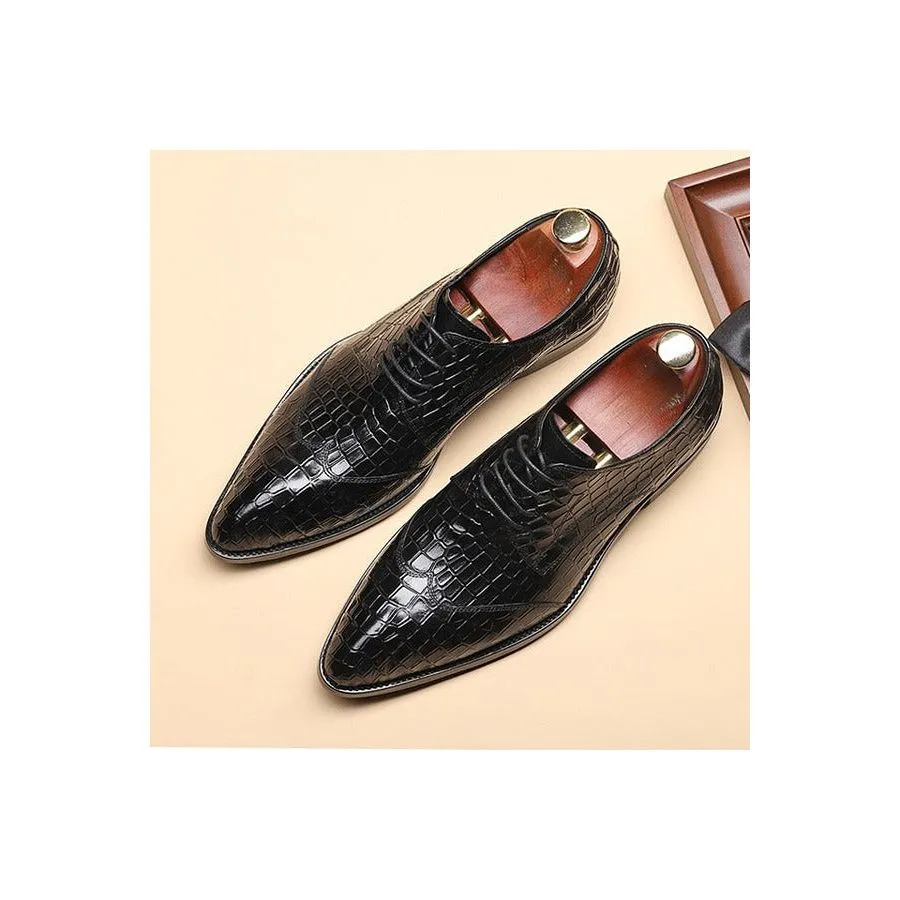 LuxePoint Exquisite CrocLeather Brogue Shoes