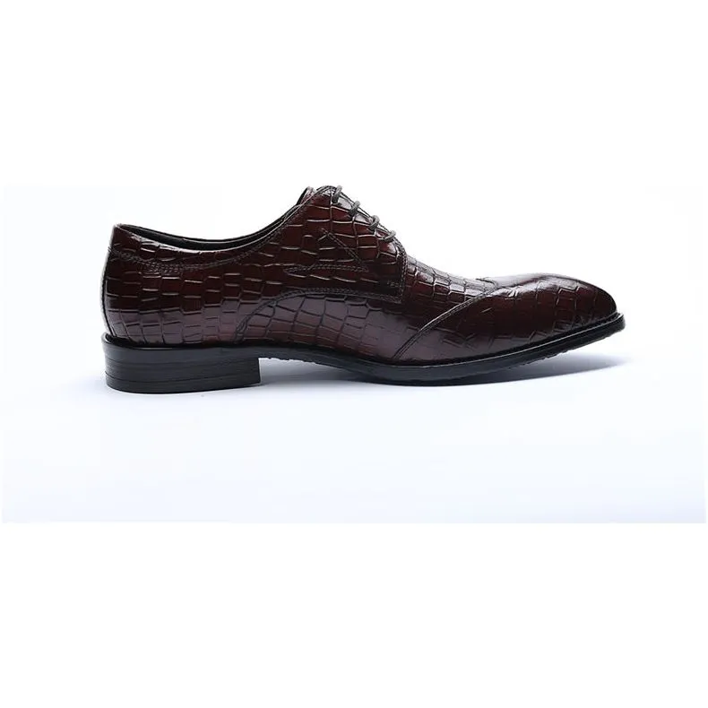 LuxePoint Exquisite CrocLeather Brogue Shoes