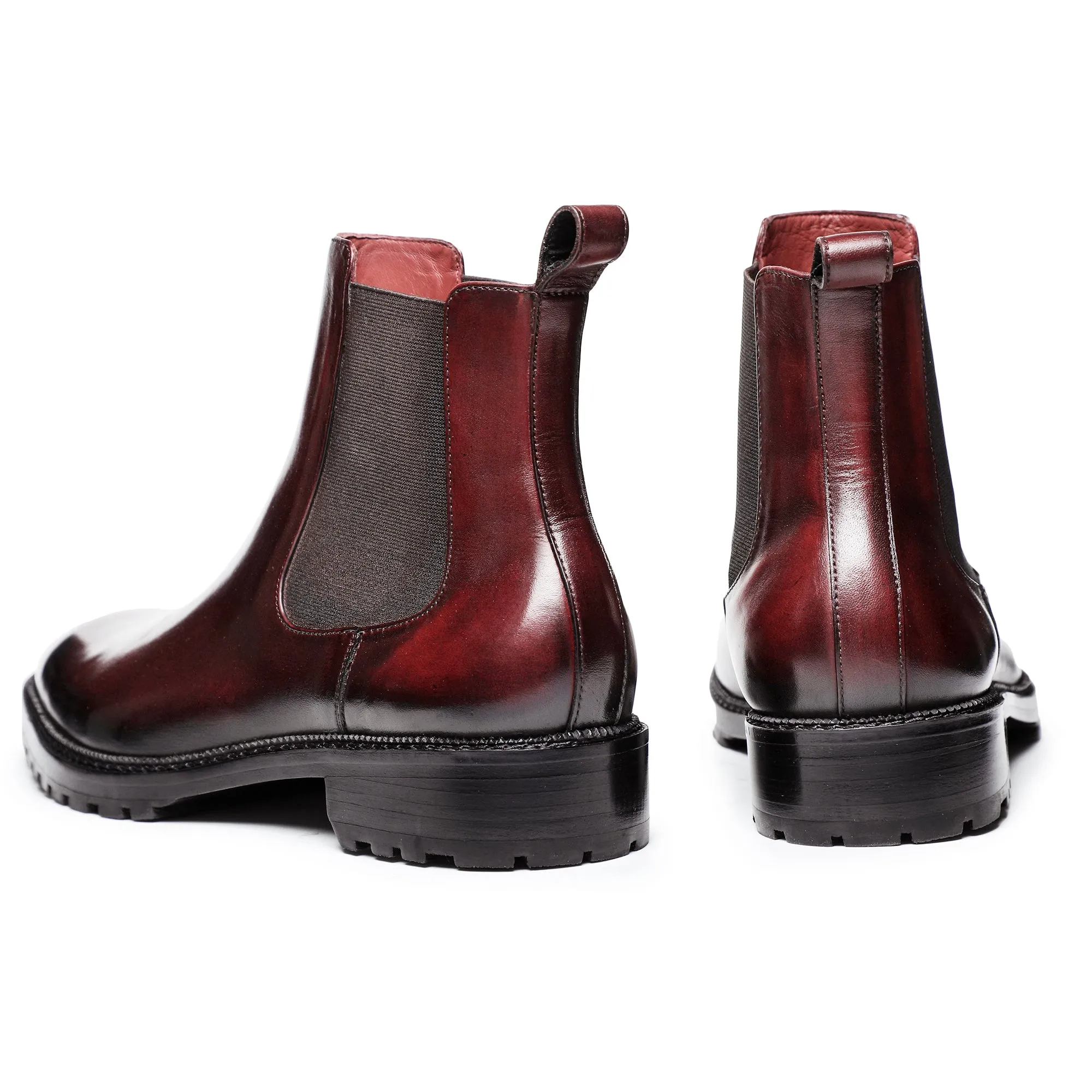 Mens Chelsea Boots - Wine Red