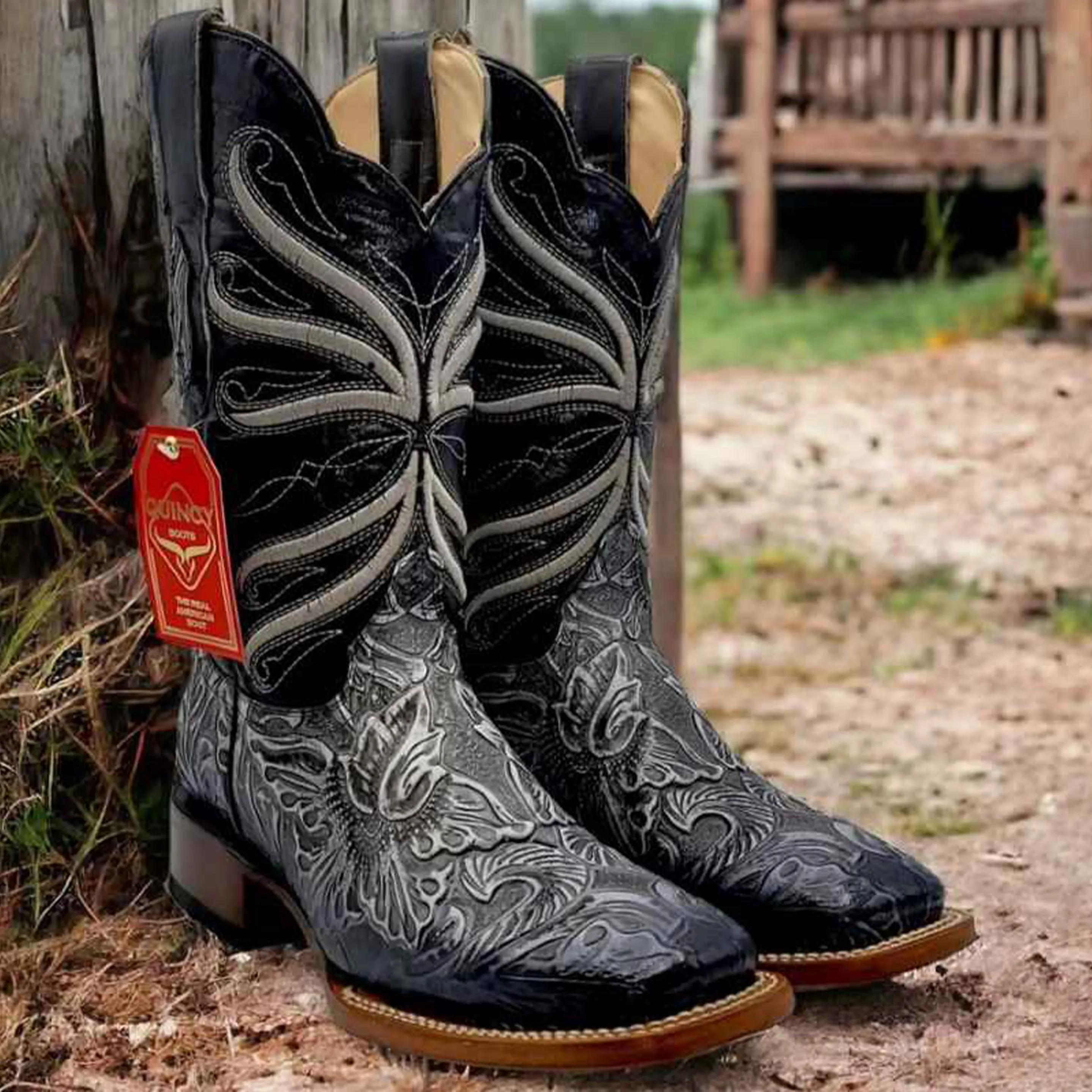 Mens Print Tooled Boots