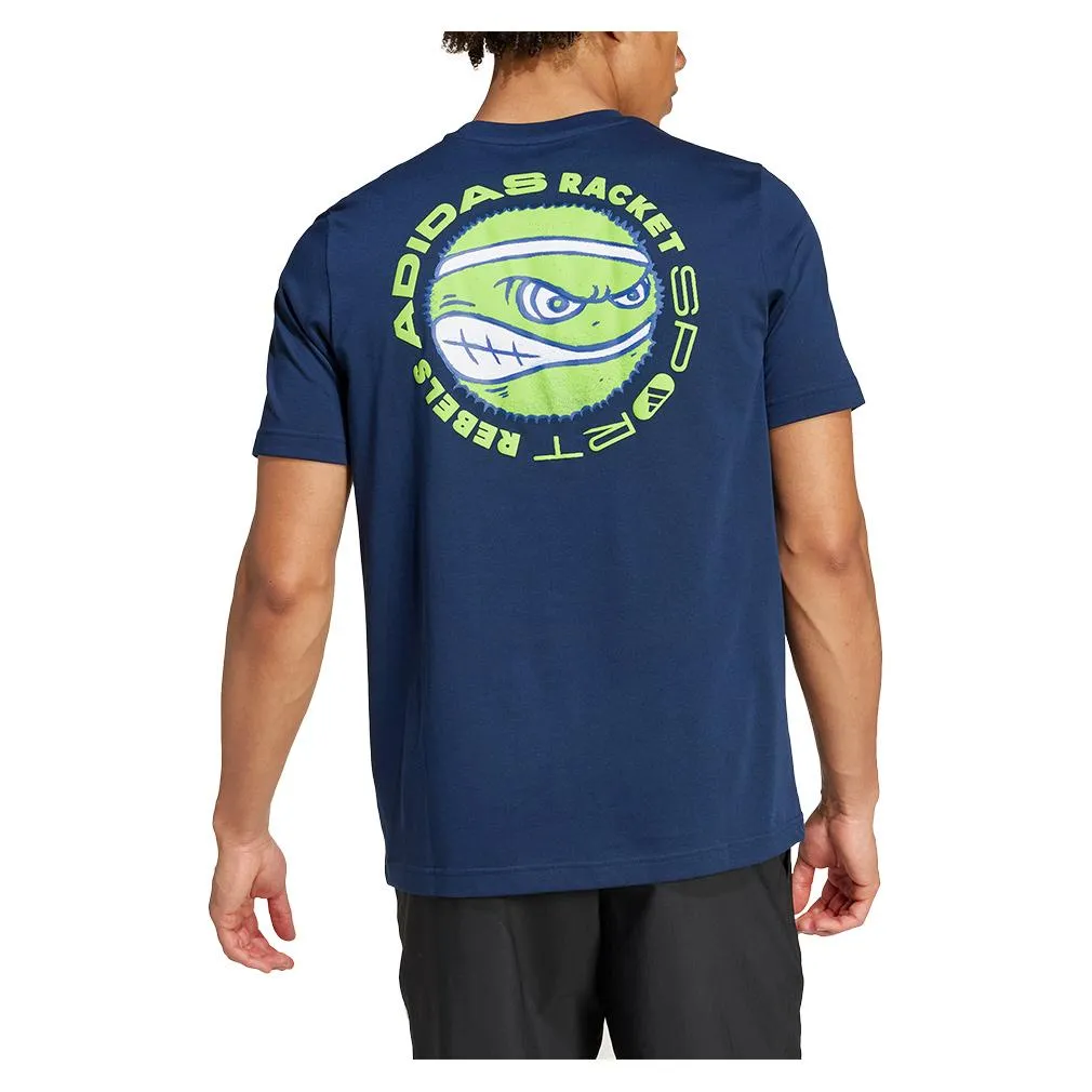 Mens Racket Graphic Tennis Top Collegiate Navy