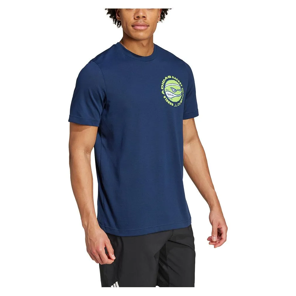 Mens Racket Graphic Tennis Top Collegiate Navy