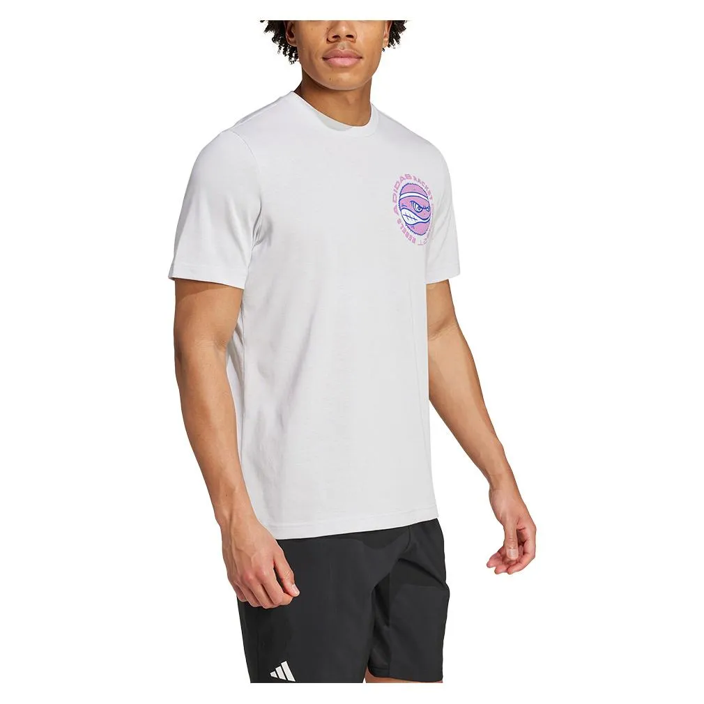 Mens Racket Graphic Tennis Top Dash Grey