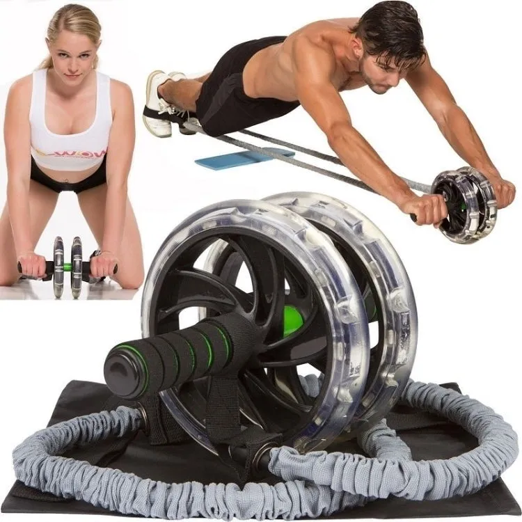 Multifunctional Roller Rope Abdominal Wheel Beginners Use Fitness Equipment Set(Pull Rope   Belly Wheel   Mat)