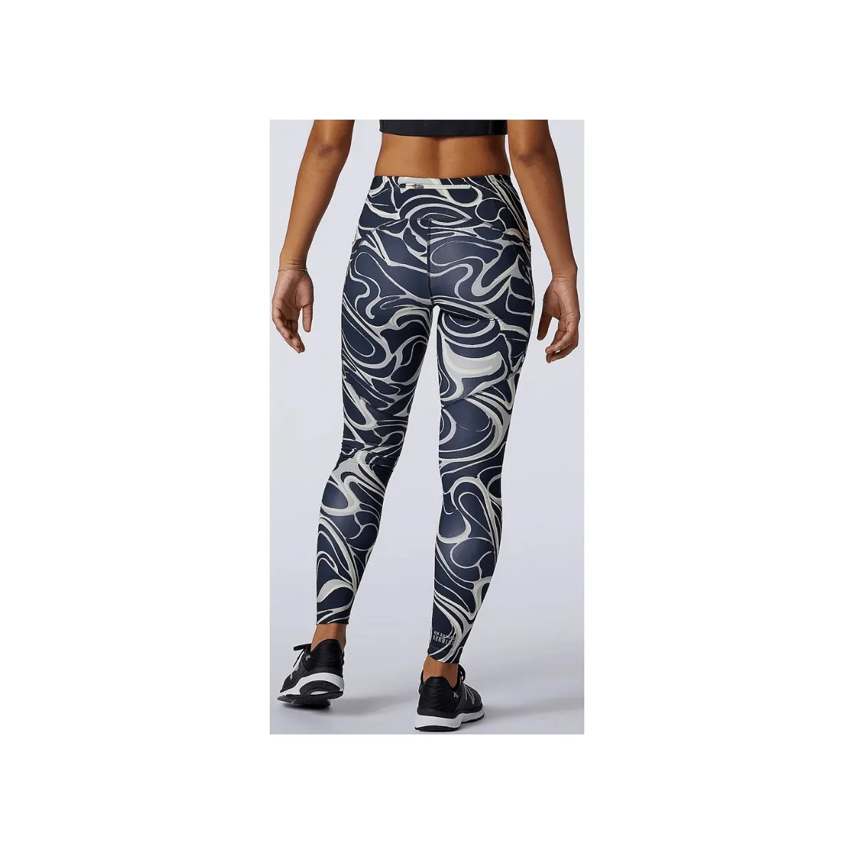 New Balance Printed Impact Run Tights Navy Blue Gray Women