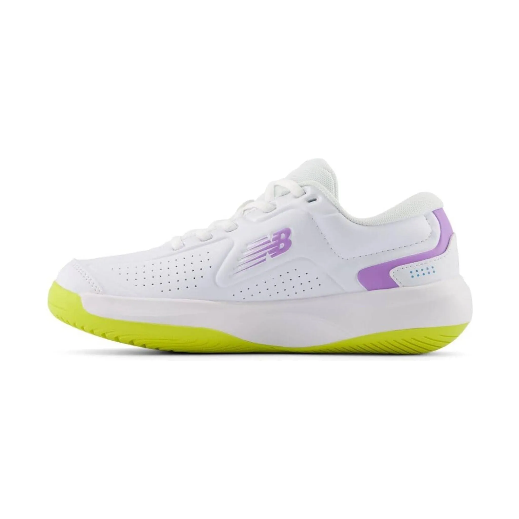 New Balance Women's 696v5 Court Tennis Shoes - White/Purple Fade