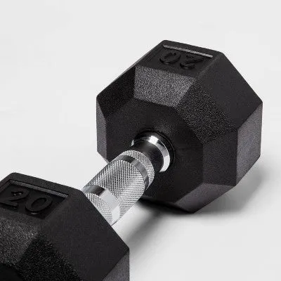 New - Hex Dumbbell 20lbs Black - All in Motion