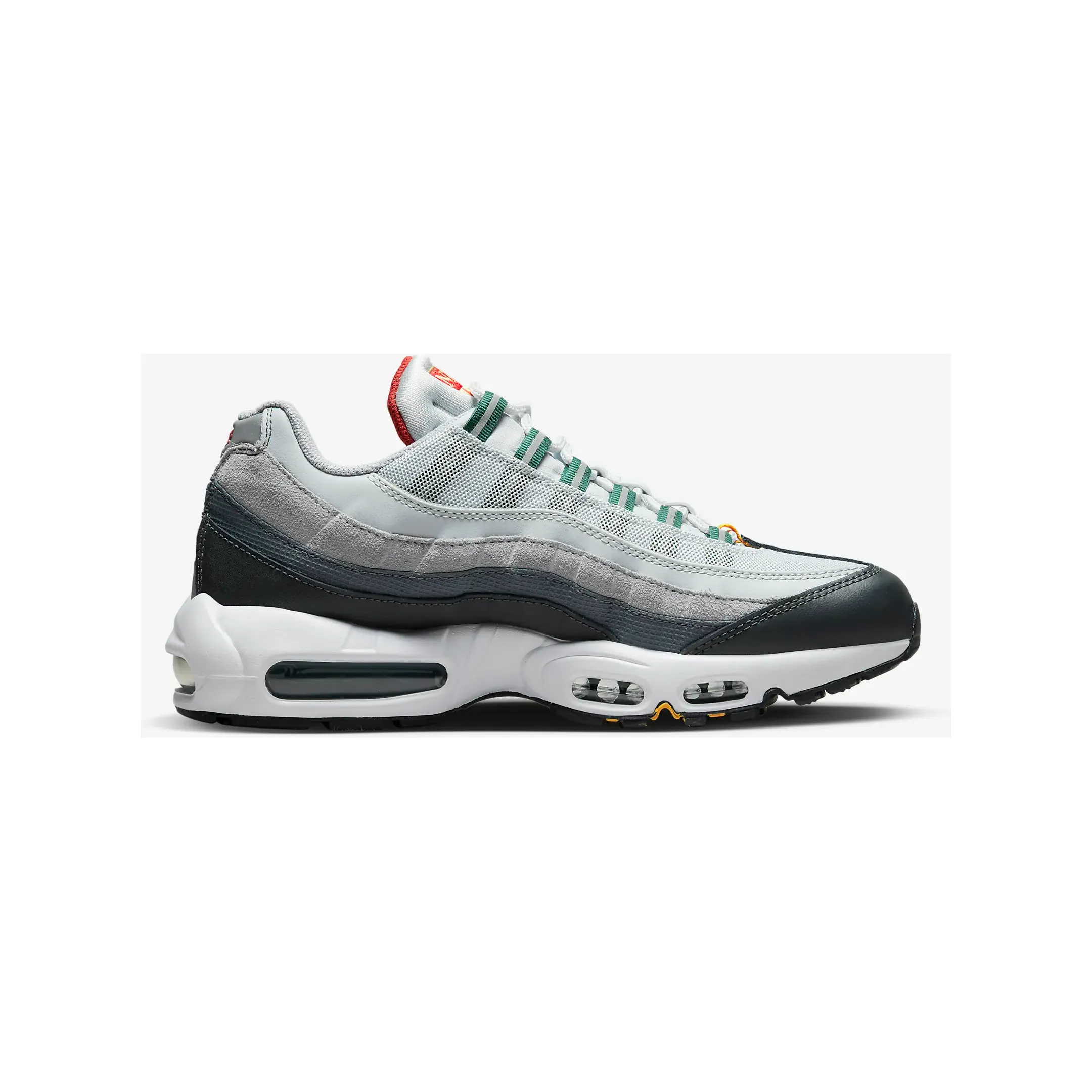 Nike Men's Air Max 95 Shoes - Pure Platinum / University Gold / Cinnabar / Gorge Green