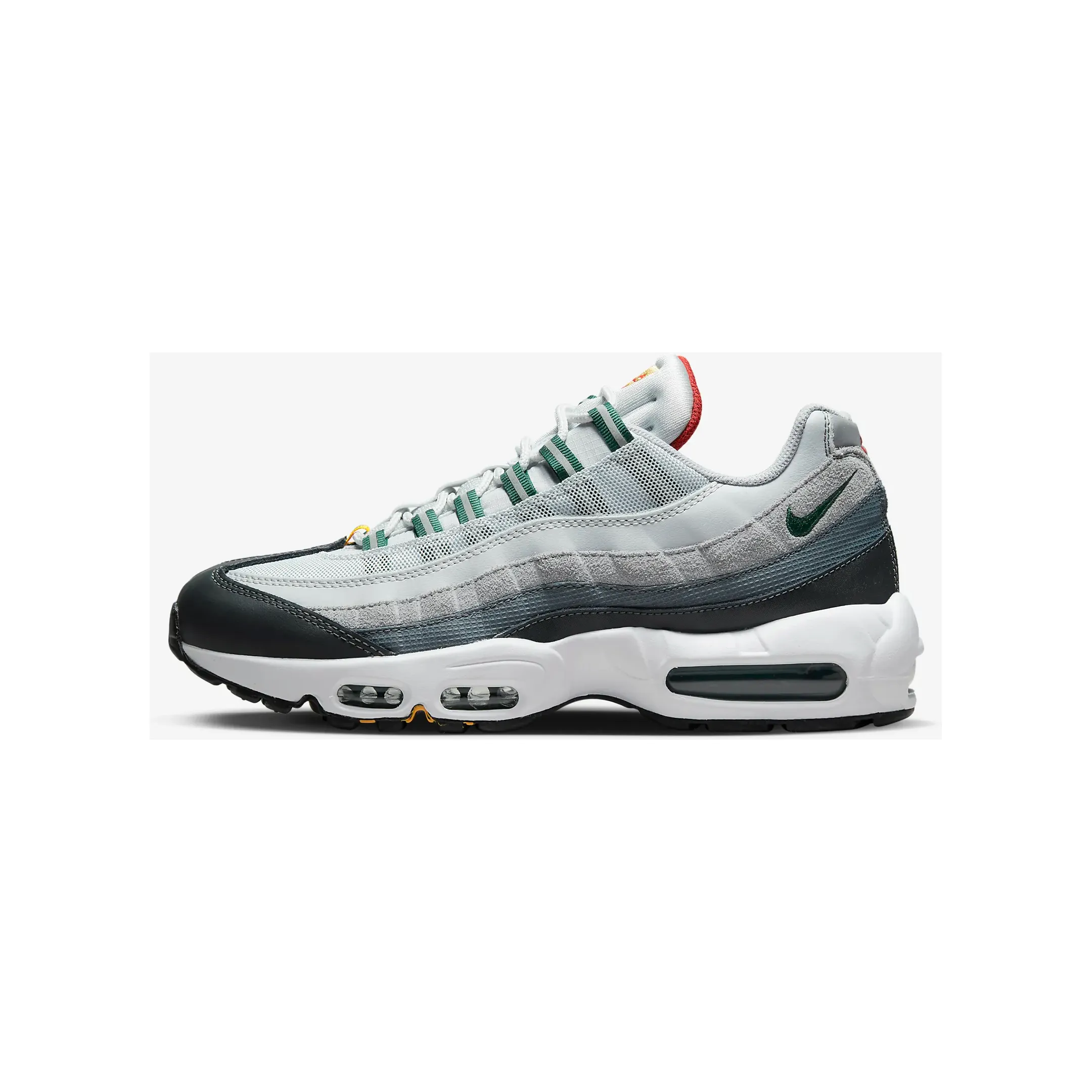 Nike Men's Air Max 95 Shoes - Pure Platinum / University Gold / Cinnabar / Gorge Green