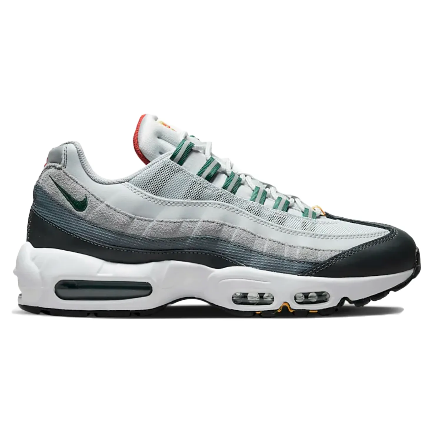 Nike Men's Air Max 95 Shoes - Pure Platinum / University Gold / Cinnabar / Gorge Green