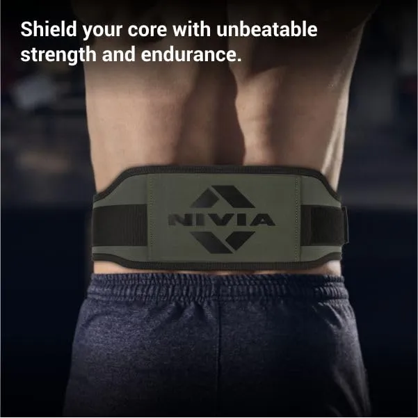 NIVIA 5" High Support Wide Weightlifting Gym Belt for Back Support for Men and Women/Workout and Powerlifting for Gym Workout & Deadlift/Sports Equipment (5" WIDE)