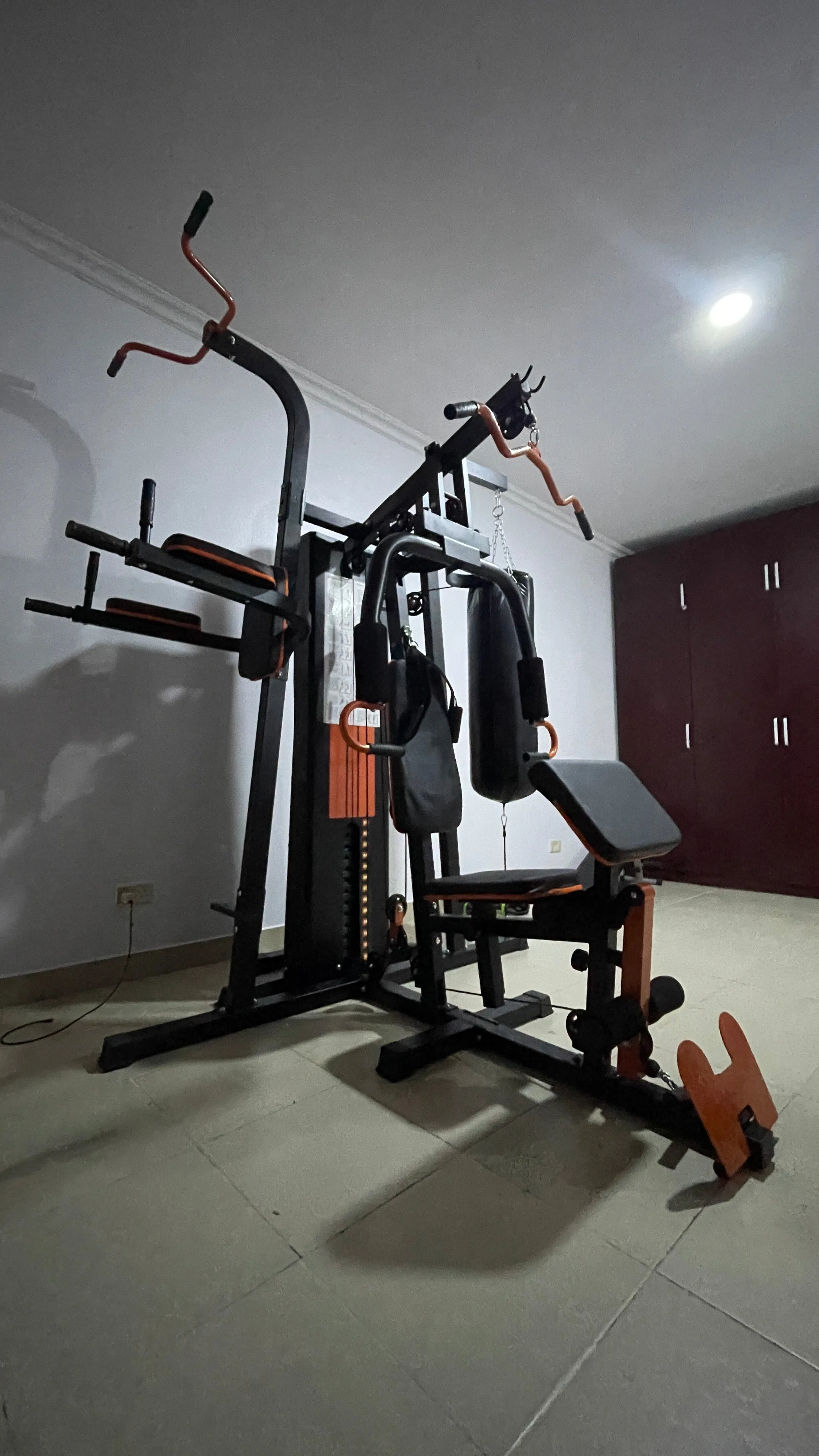 Pro Three Station Multi-Gym with Punching Bag