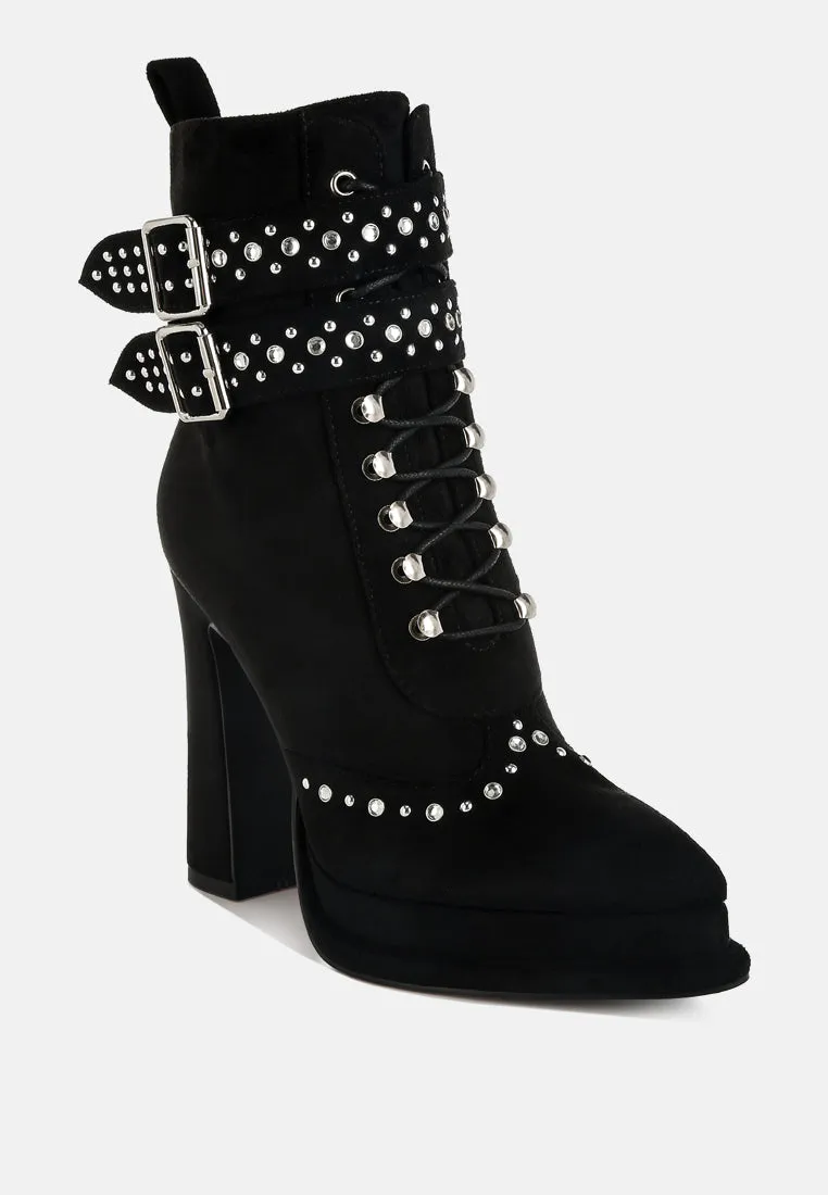 Punk Nomad Harness Detail Lace Up Boots