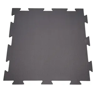 QS Rubber Mat 24”x24”x6mm OD Interlocking Tile - Black