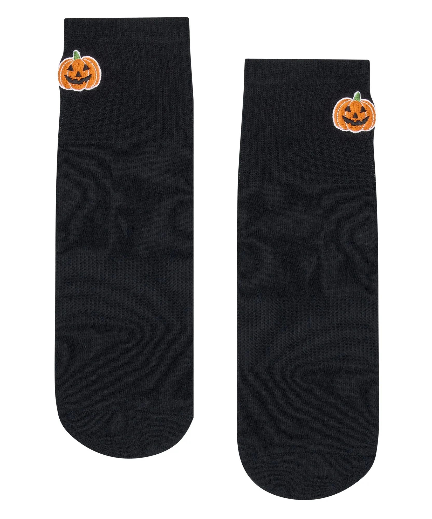 Quarter Crew Non Slip Grip Socks - Pumpkin