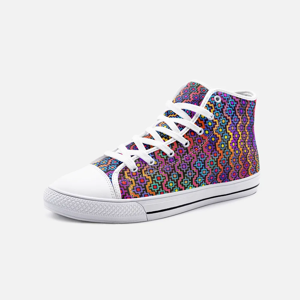 Rainbow Healing | Unisex High Top Canvas Shoes | Hakan Hisim