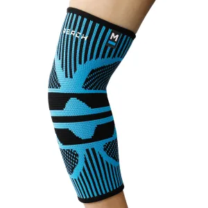 REACH Elbow Support for Gym | Elbow Band for Pain Relief | Nylon Material | Tennis Elbow Band for Men & Women | Elbow Guard Cricket, Badminton & Sports | Compression Technology & No Marks |Blue-Medium