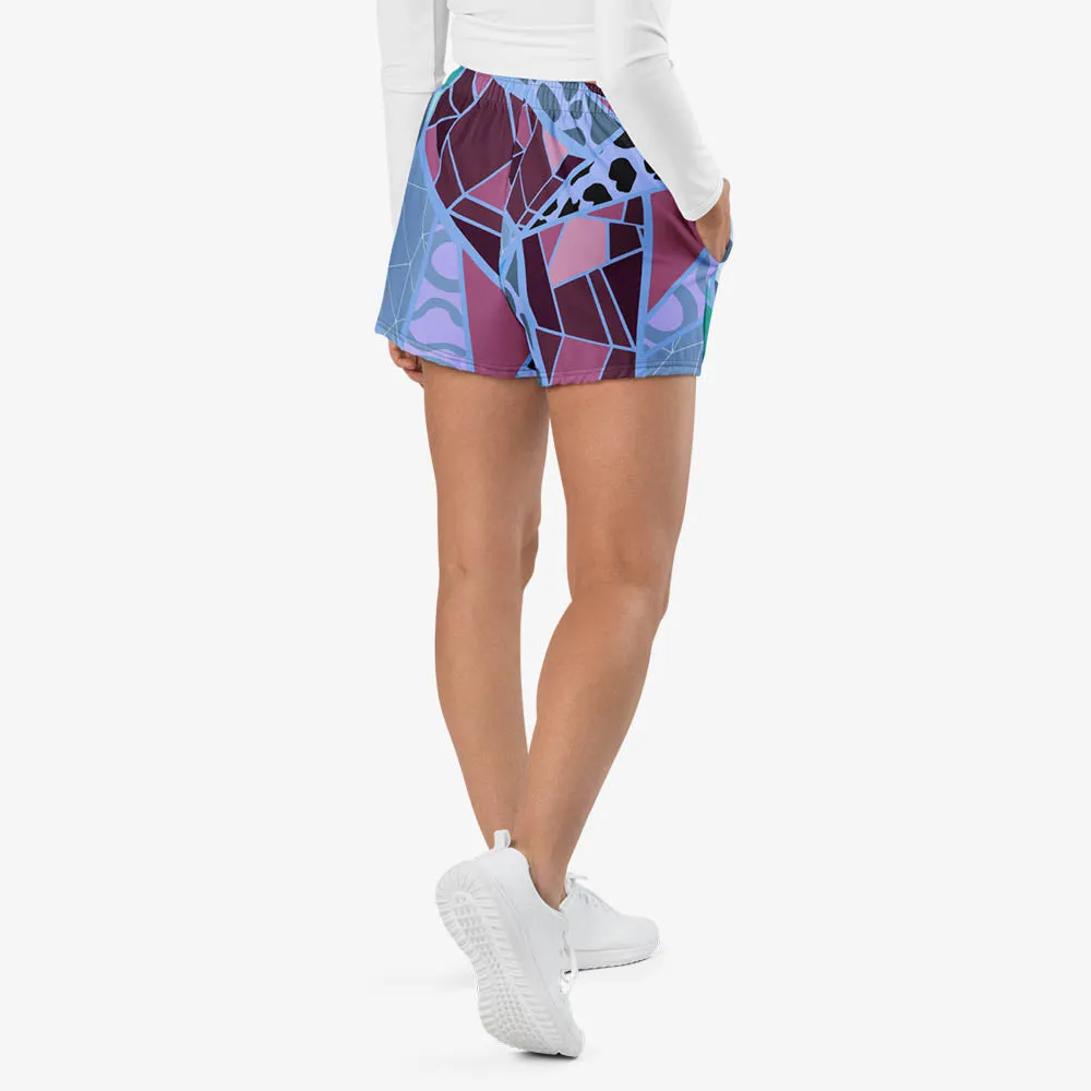 Recycled Breathy Shorts "Mosaic" Blue/Plum