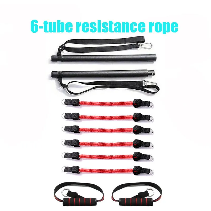 Resistance Band  Pilates Stick Gym Exercise Muscle Power Tension Bar With Fitness Stick Home Body Work Out Fitness Pull Rope