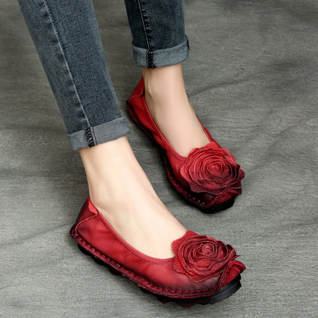 Retro Flower Soft Comfortable Flats | Gift Shoes | 35-43