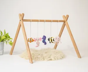 Rocking Potato Baby Activity Play Gym With Felt Ocean Theme Toy Hangings