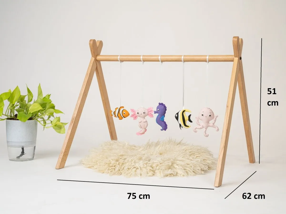 Rocking Potato Baby Activity Play Gym With Felt Ocean Theme Toy Hangings