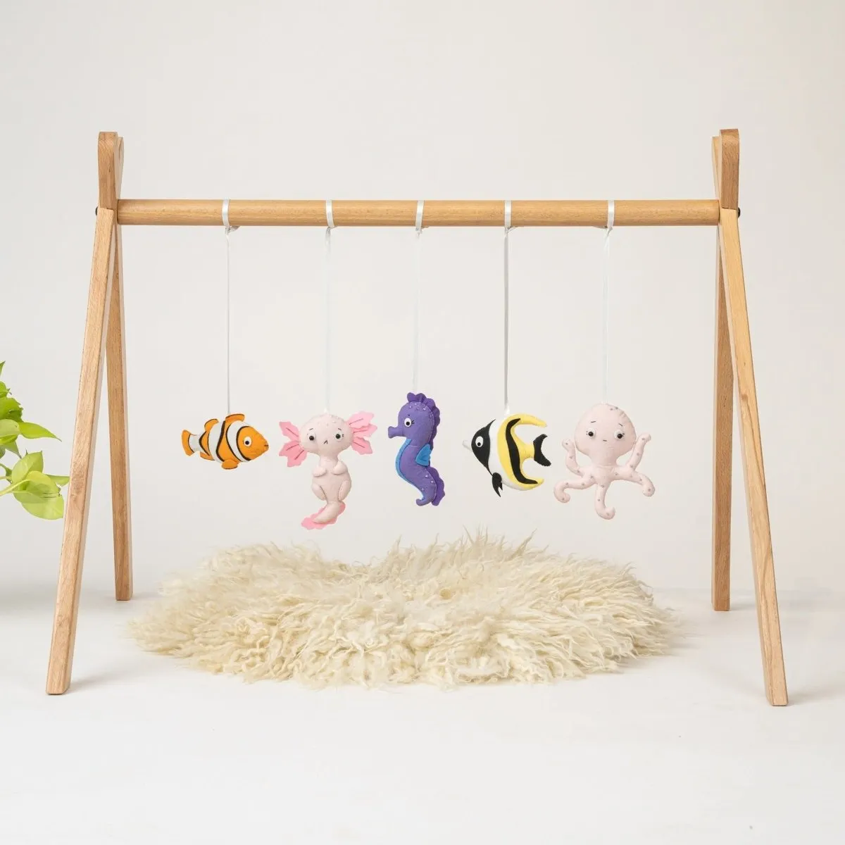 Rocking Potato Baby Activity Play Gym With Felt Ocean Theme Toy Hangings