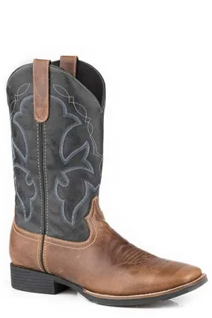 'Roper' Men's 12" Wilder Western Square Toe - Brown / Navy