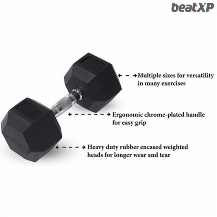 Rubber Coated Hexa Dumbbell Set | KIBI Sports