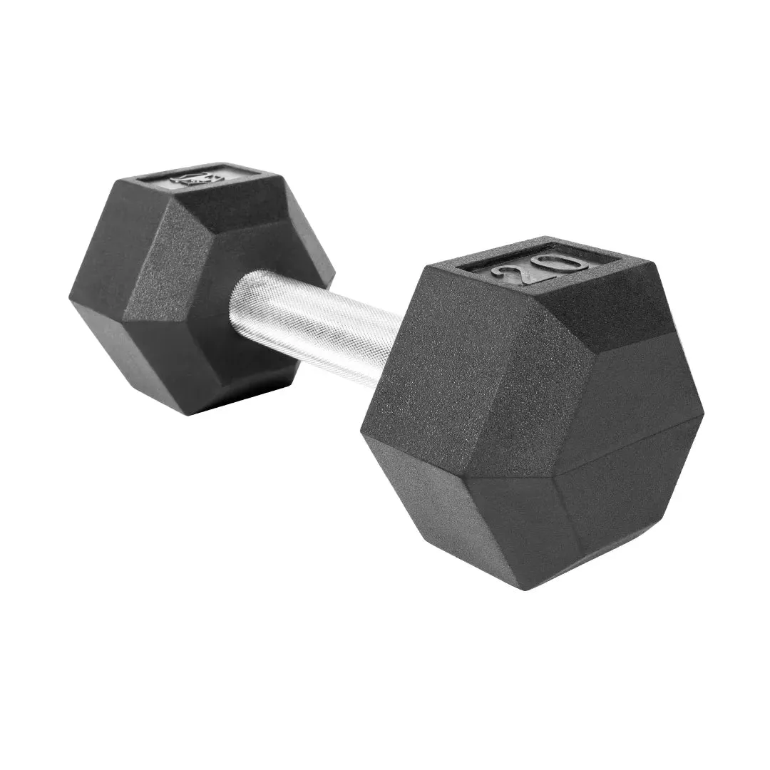 Rubber Hex Dumbbells & Sets (LB)