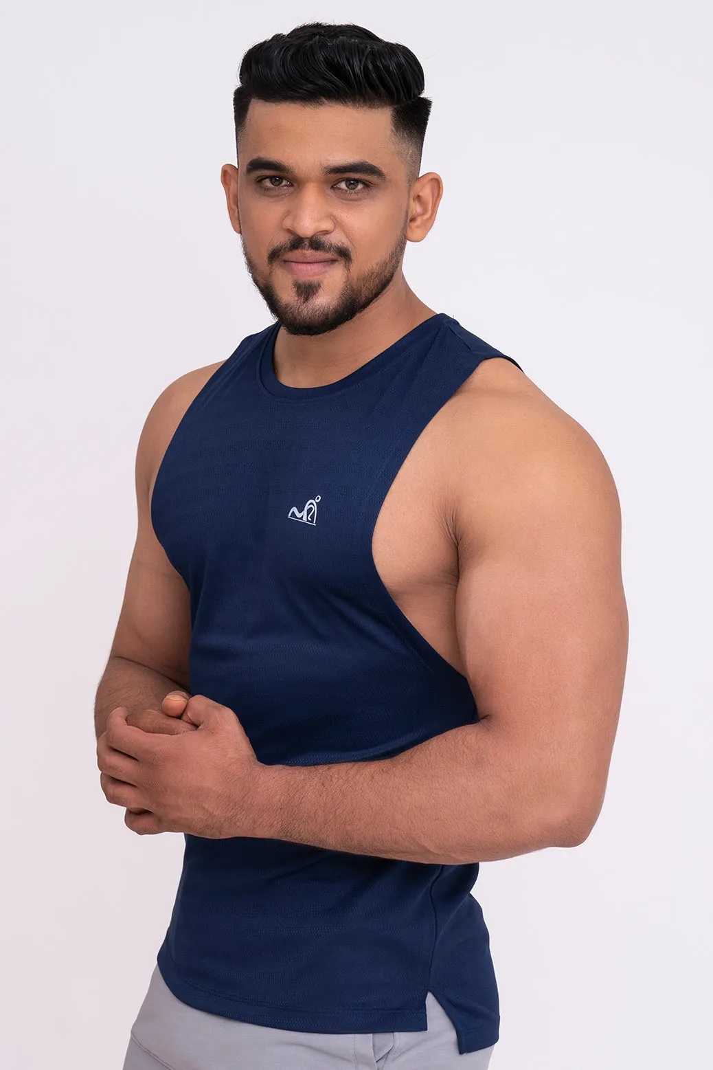 Rudestyle Deep Cut Gym Vest - Navy