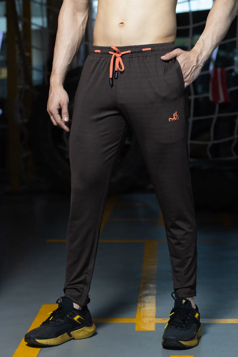 RUDESTYLE POWER TRAINING TRACK PANTS- Coffee Brown