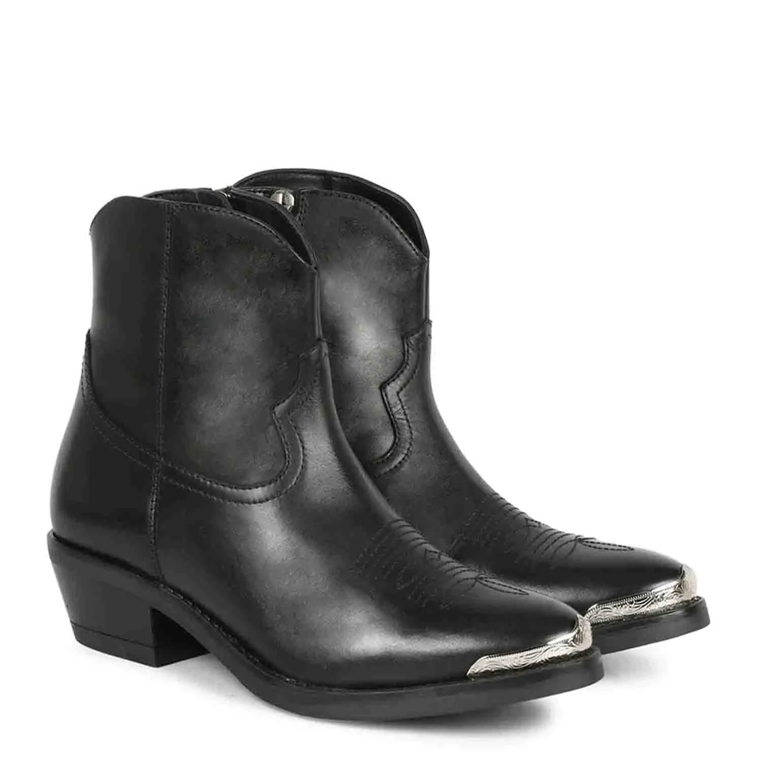 Saint Teresa Decorative Leather Ankle Boots