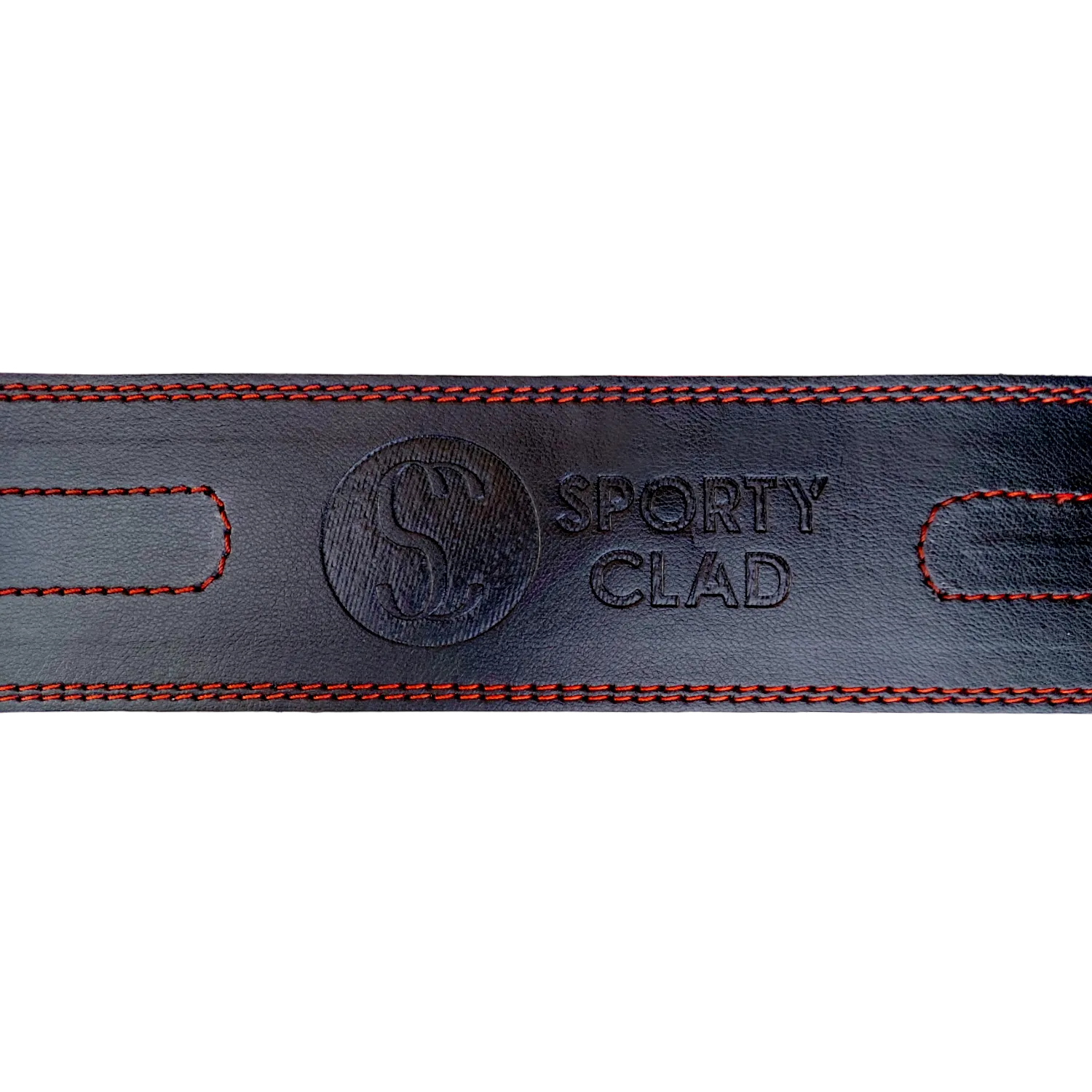 SC 4 inches Cowhide Leather Red Powerlifting Gym Belt