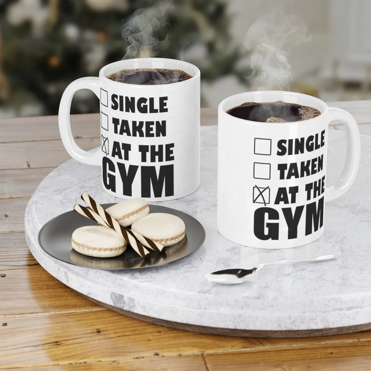 single -taken- at the gym- funny gym mug 11oz coffee mug