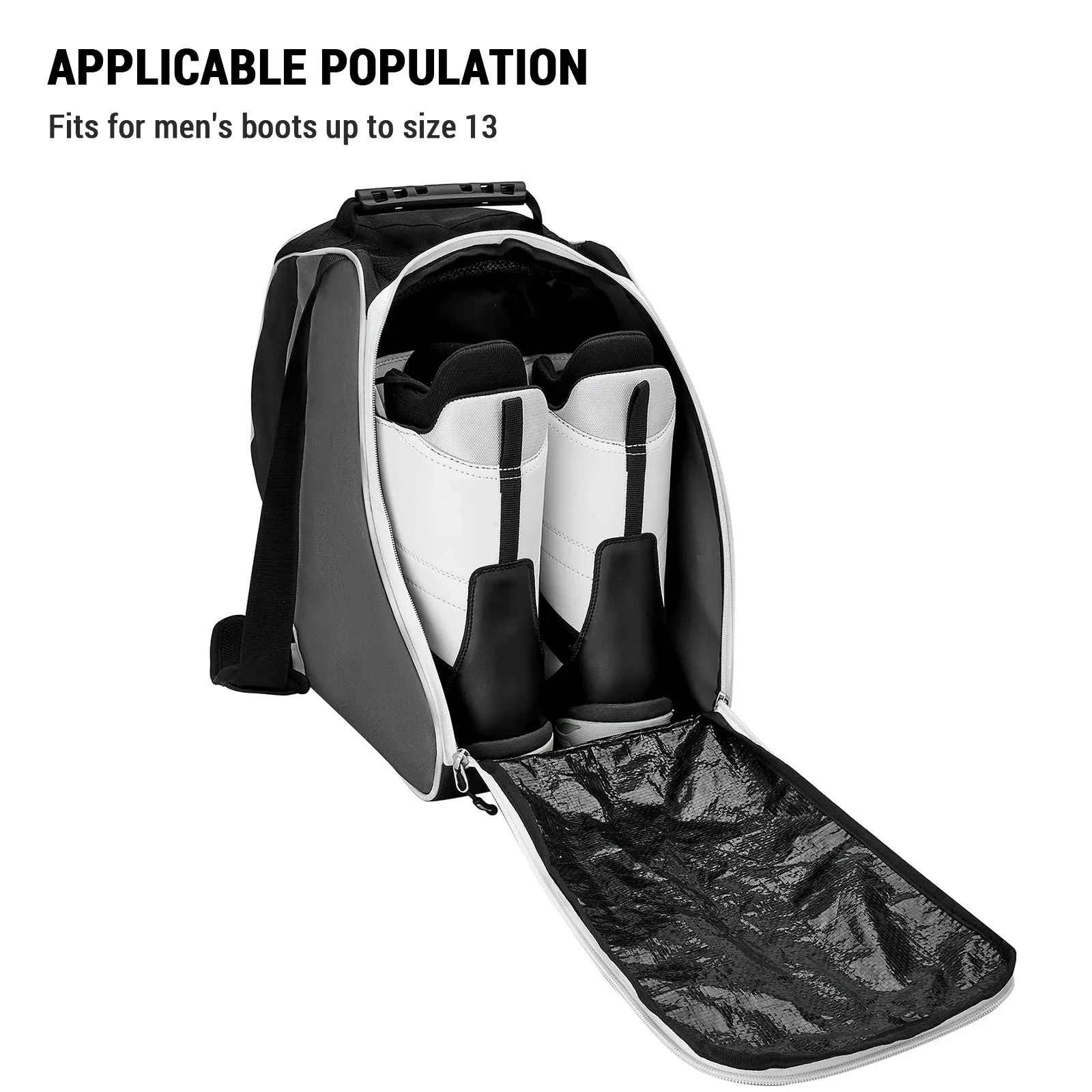 Ski Boots Bag Snowboard Boots Bag Waterproof Travel Bag with Adjustable Strap for Ski Helmets Ski Boot Gloves