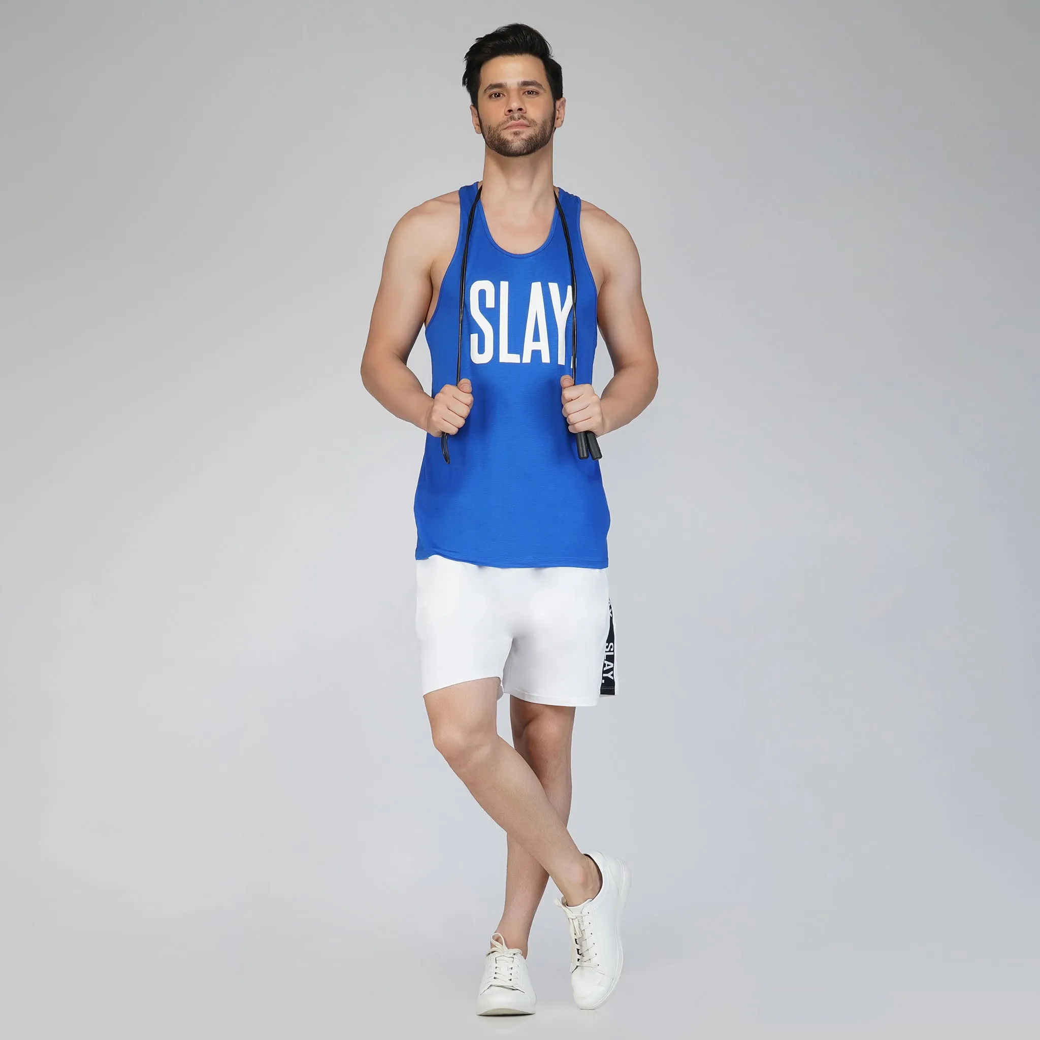 SLAY. Men's Blue Gym Vest