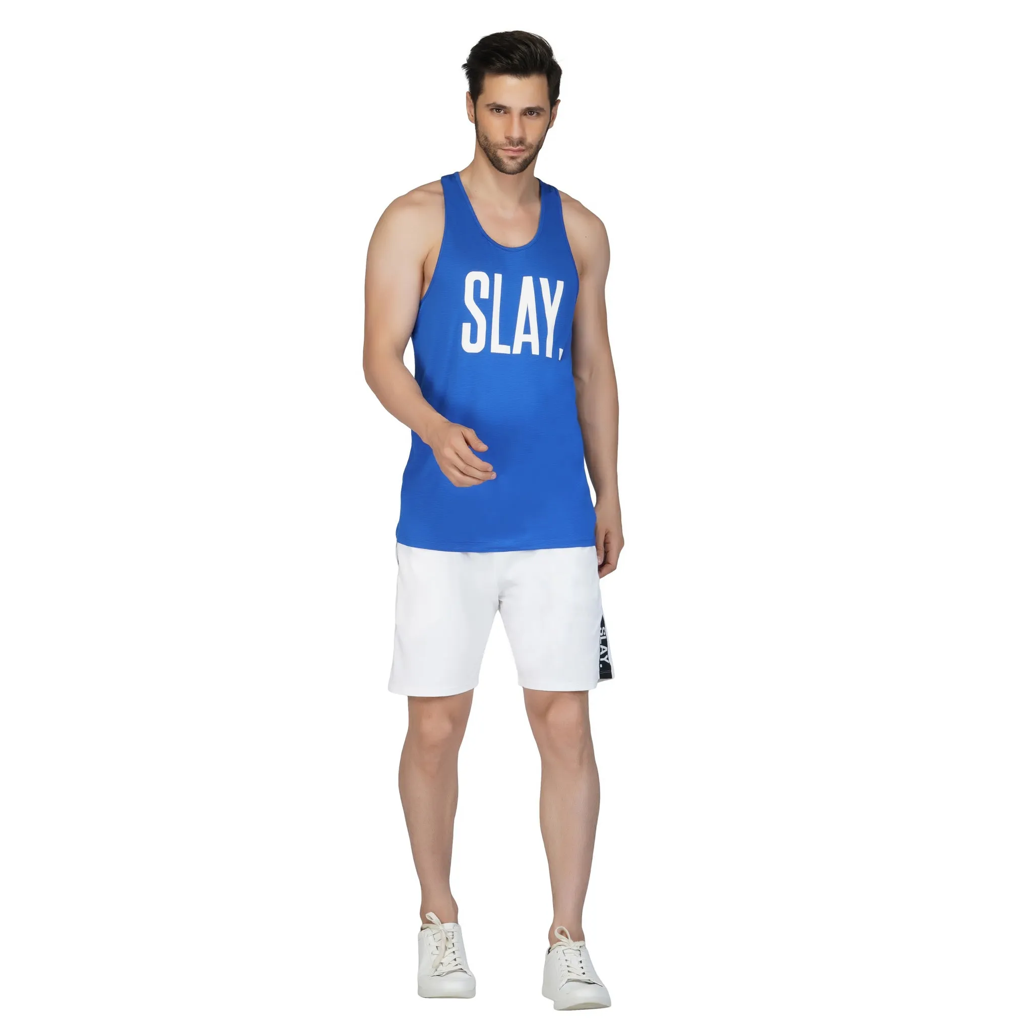 SLAY. Men's Blue Gym Vest