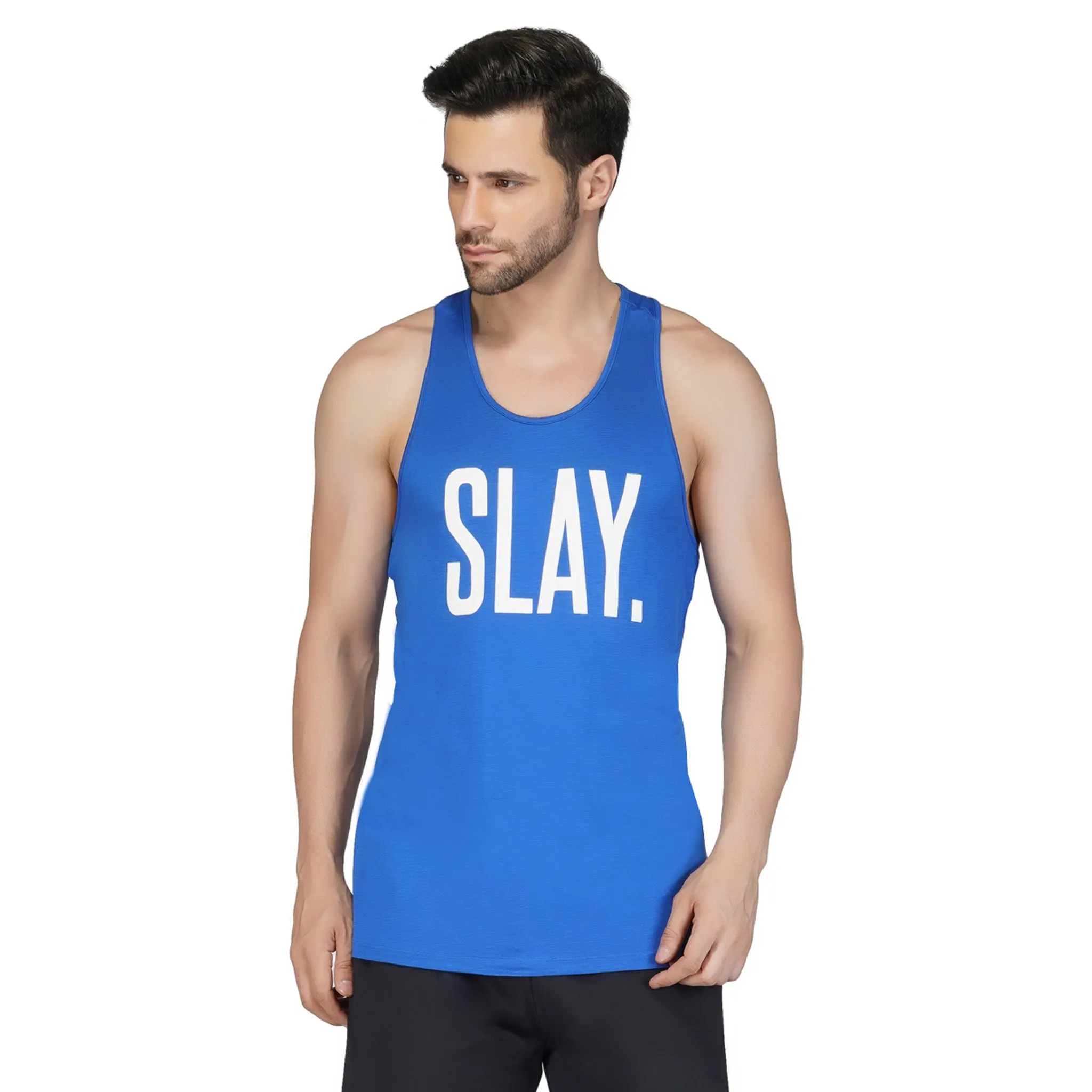 SLAY. Men's Blue Gym Vest