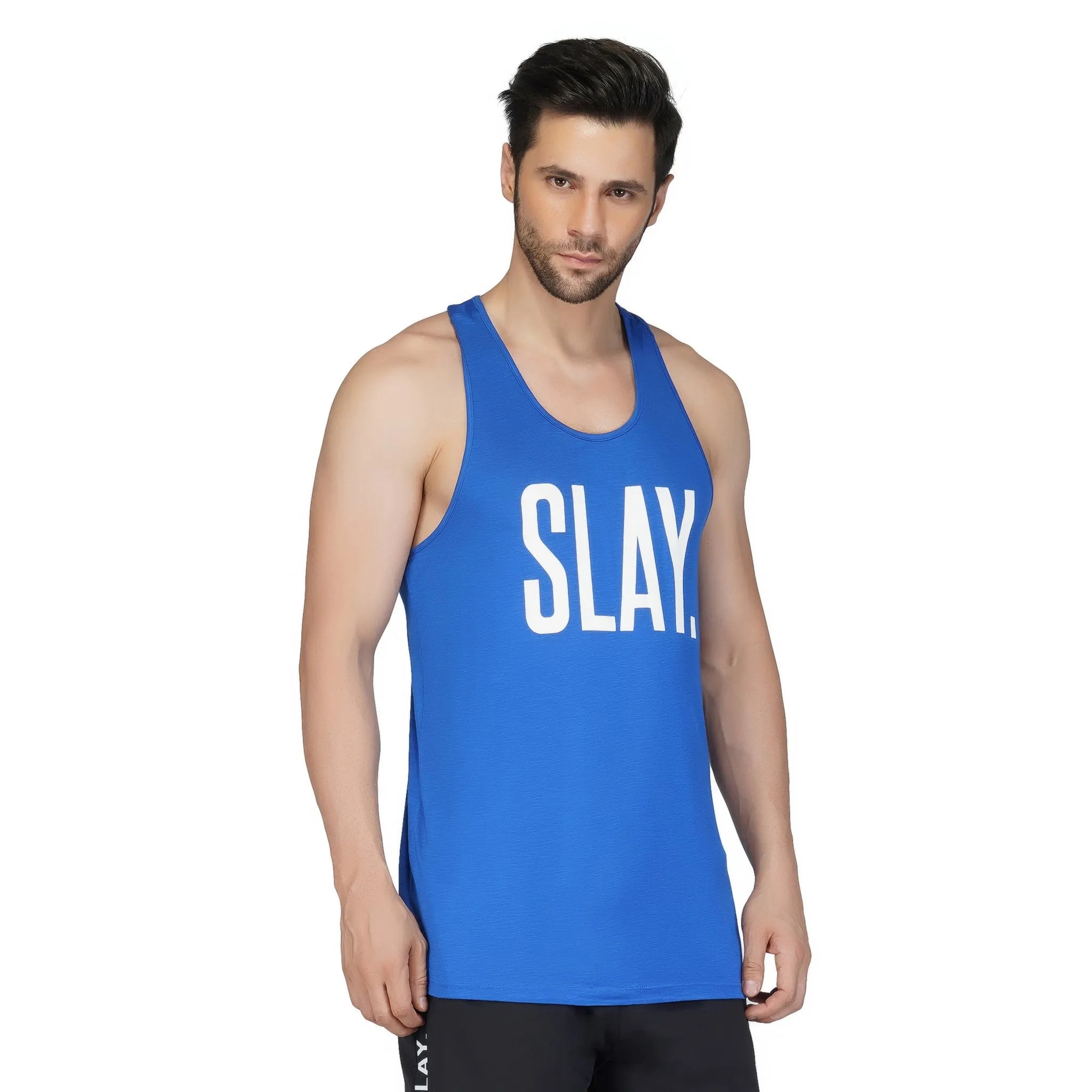 SLAY. Men's Blue Gym Vest