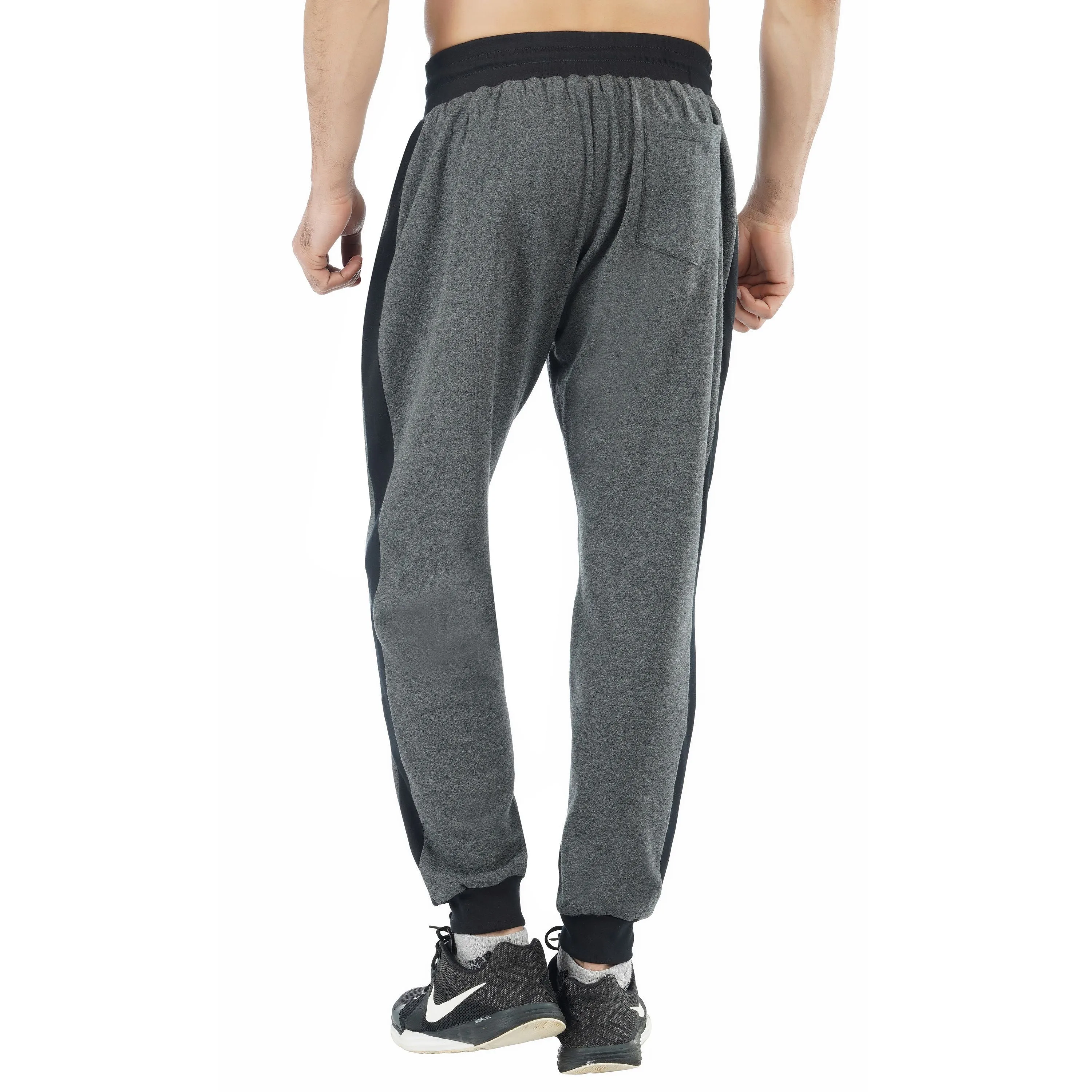 SLAY. Men's Dark Grey Joggers with Black side stripe