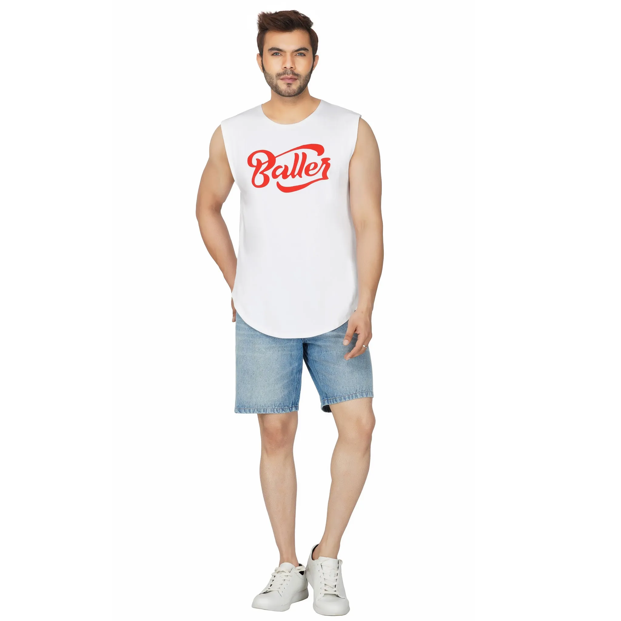 SLAY. Men's Sleeveless Dropcut T-shirt BALLER Edition