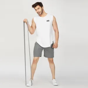 SLAY. Men's White Sleeveless Dropcut T-Shirt