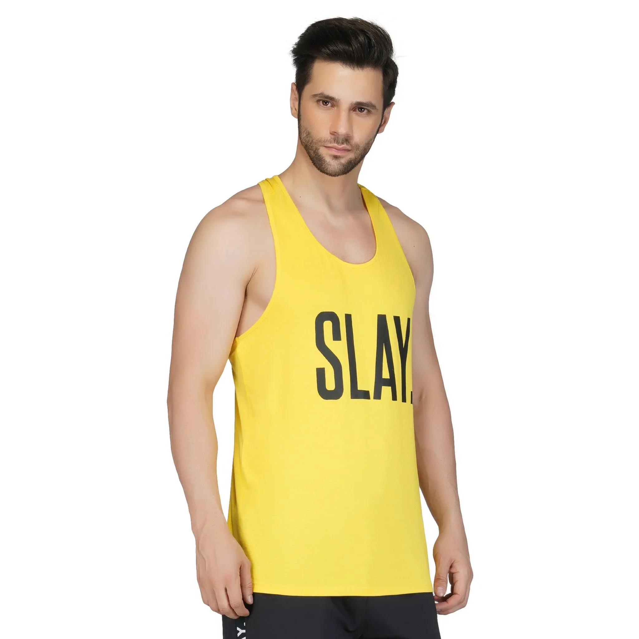 SLAY. Men's Yellow Gym Vest