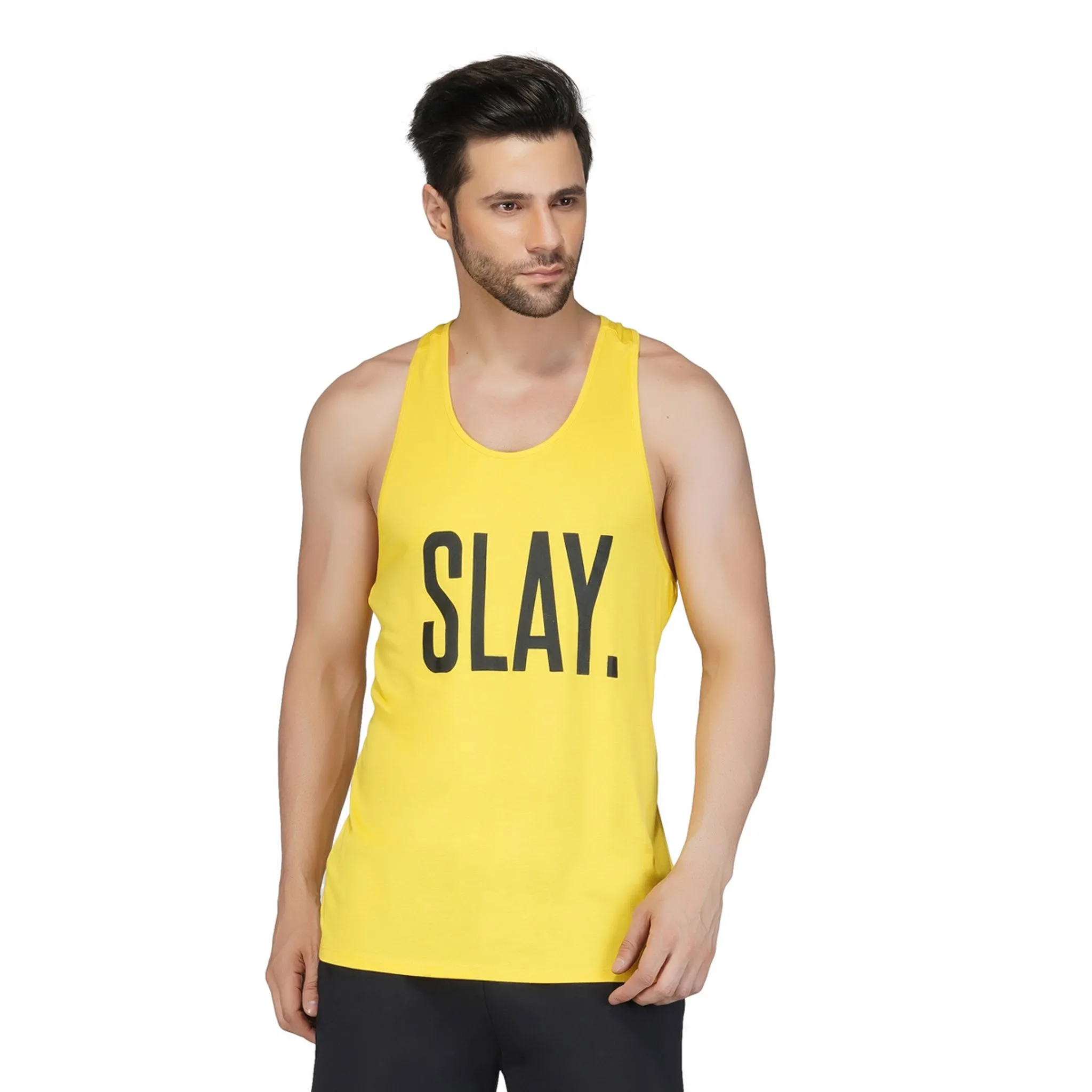 SLAY. Men's Yellow Gym Vest