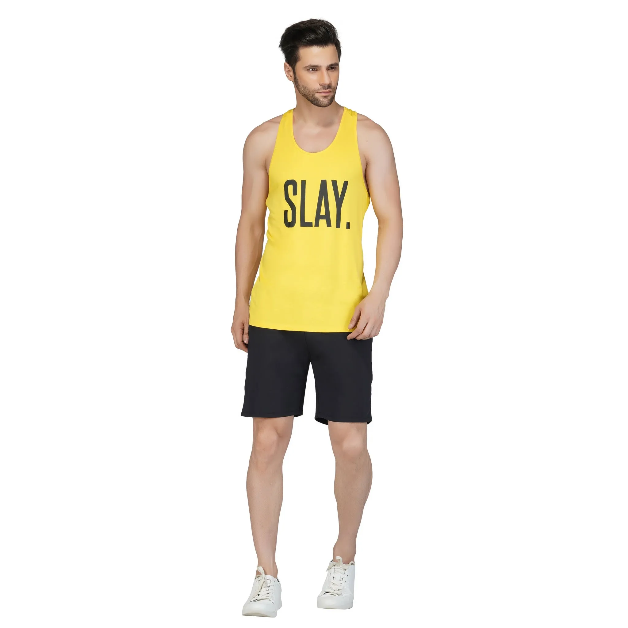 SLAY. Men's Yellow Gym Vest