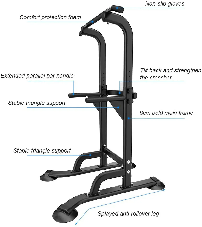 SogesGame Power Tower Adjustable Height Workout Pull Up & Dip Station Multi-Function Home Gym Strength Training Fitness Equipment,PSBB005-S8-US